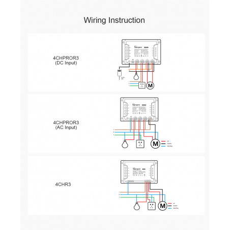 Sonoff 4CH R3 Wifi Smart Switch OUT 4 appareils 230V AC Alexa Google Home