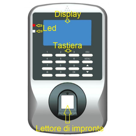 Serratura elettronica impronte digitali con marcatempo e comunicazione LAN RS232