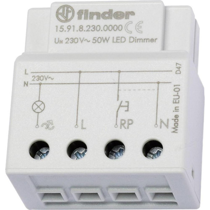 Variateur électronique encastré Finder 15.91 Lampes LED 230 V / AC et inc.