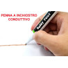 Conductive ink pen for cardboard, wood, glass, acrylics, PLA, ABS