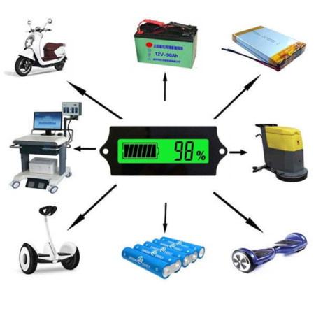 Prueba de batería LCD Pantalla LCD Monitoreo verde de la carga de la batería de plomo-litio