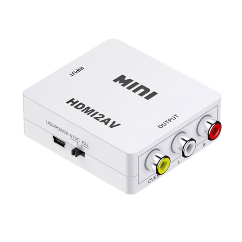 HDMI to AV RCA composite video + USB powered LR audio converter