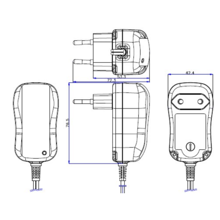 Universal stabilized power supply plug 3-12V DC 1A DC and Jack connectors