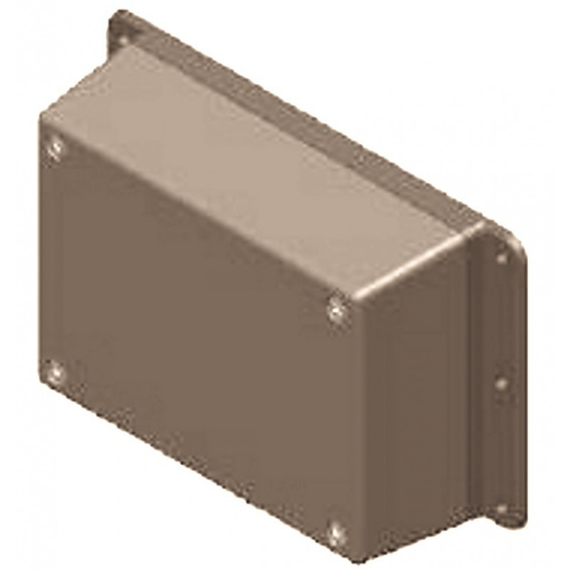 Caja electrónica de plástico gris con bandas de fijación laterales 137x84x41 mm