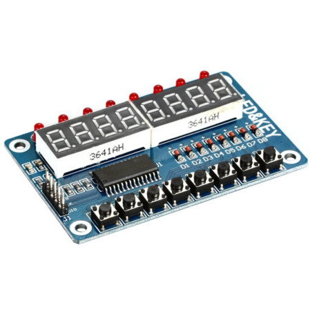 Platine mit 8 LEDs 8 Ziffern 7 Segmente 8 Schnittstellentasten für Arduino