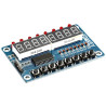 Placa con 8 LEDs 8 dígitos 7 segmentos 8 botones de interfaz para Arduino