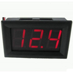 Voltmètre digital affichage led rouge DC 0-30V 3 fils 48x 29x 22mm