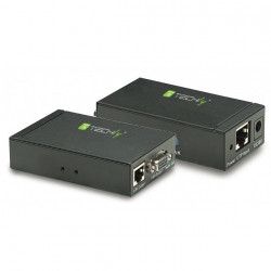 Amplificador extensor con extensión VGA + Audio en cable Ethernet Cat 5/6 hasta 300 m
