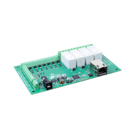 Ethernet card 4 relays 16 A, 8 digital I / O and 4 analog inputs