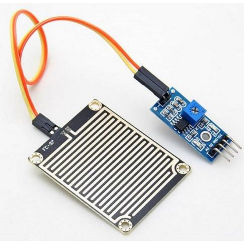 Sensor de lluvia para Arduino e integrado con placa de detección y transductor