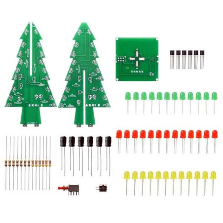 KIT Árbol de Navidad 3D electrónico 37 LED 3 colores