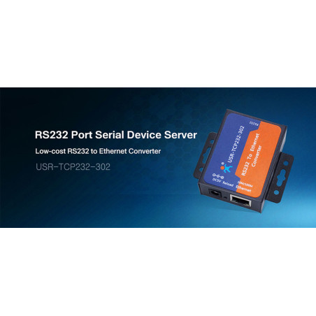 CONVERTITORE LAN ETHERNET SERIALE RS232 EMULATORE COM TCP USR-TCP232-302