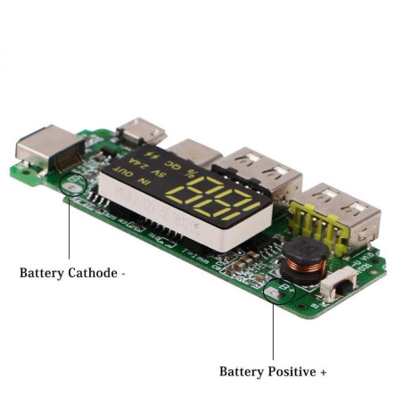 DualUSB module 5V 18650 lithium batteries overcharge / short circuit protection