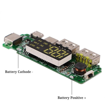 Module DualUSB 5V 18650 batteries au lithium protection contre les surcharges / courts-circuits