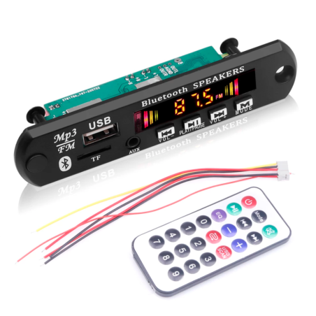 12V 2x3W AJX-019BT FM USB SD Bluetooth 5.0 AUX Multifunction Kit with Remote Control