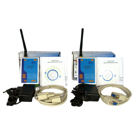 Kit 2 wireless radio modems ZigBee serial RS232 RS485 RS422 ATC 3200