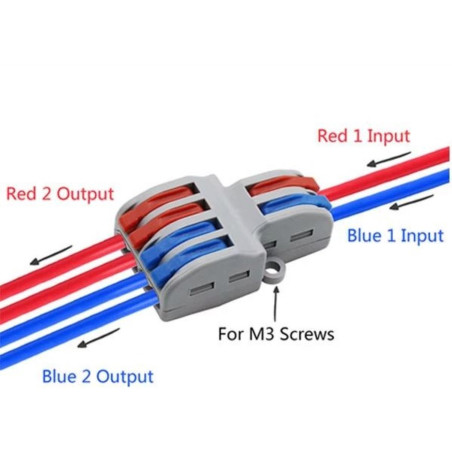 Bornier de connexion rapide 2 ENTRÉES / 4 SORTIES 0,08-4,0 mm²