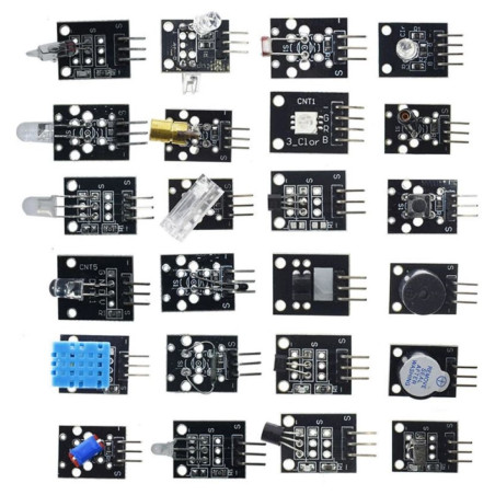 Set de 45 sensores y accesorios para Arduino y sistemas embebidos