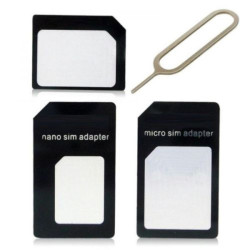 Adaptador nano SIM / micro-SIM / SIM estándar - Negro