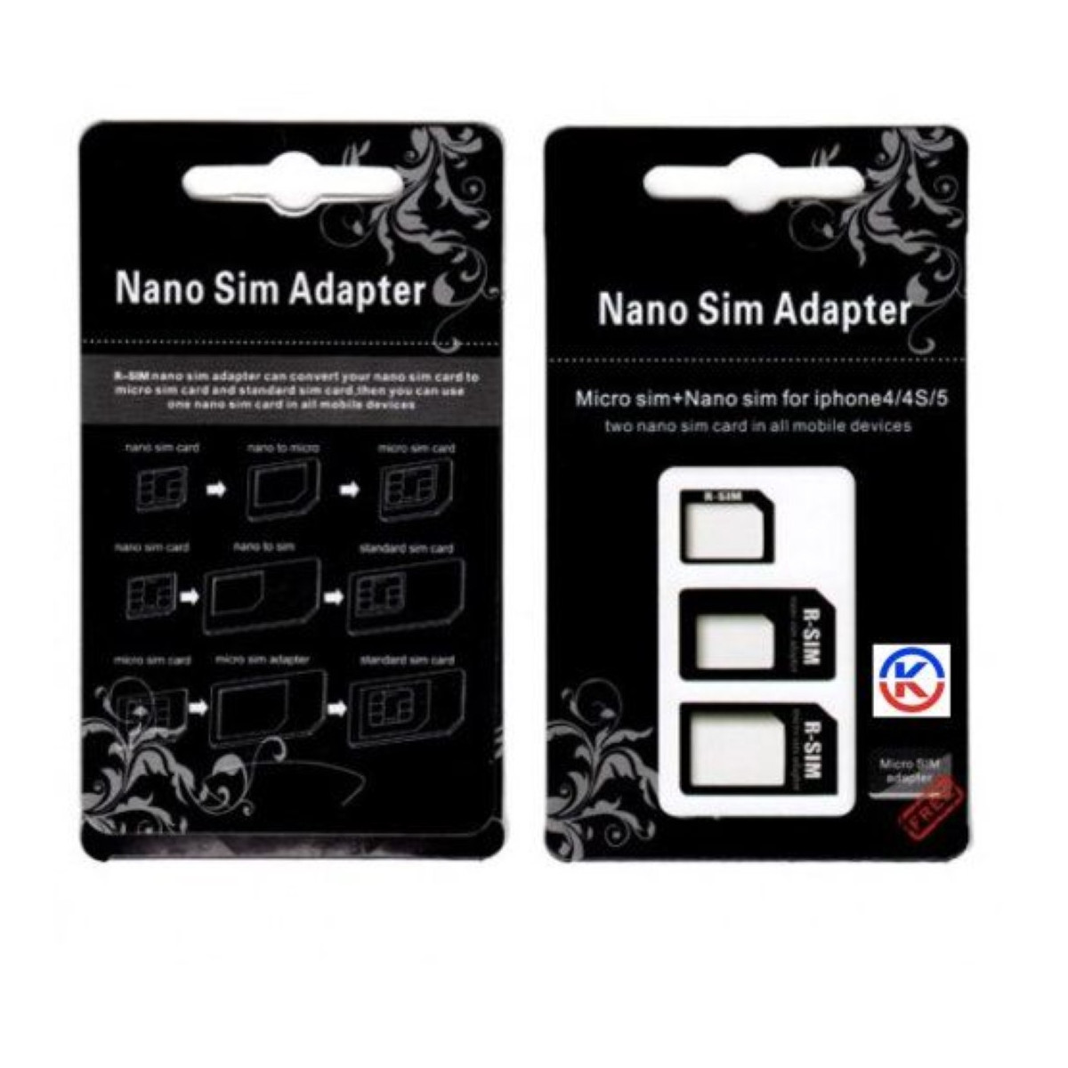 Adaptateur Nano SIM / micro-SIM / SIM standard - Noir