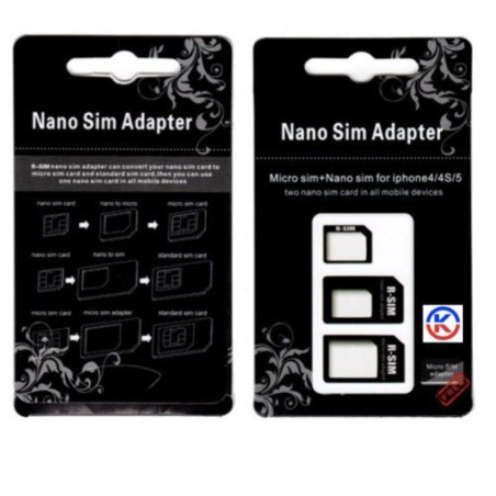 Nano-SIM-/Micro-SIM-/Standard-SIM-Adapter – Schwarz