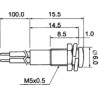 Rote flache LED-Leuchte 12VDC Ø5,2mm IP40 Leiter 100mm