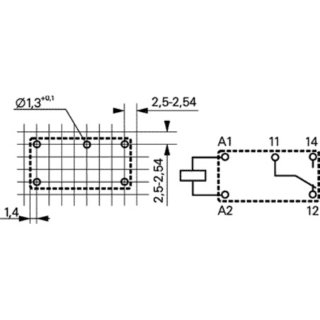 PE014F05 Relè bistabile SPDT bobina 5VDC contatto 5A/250VAC 5A/30VDC