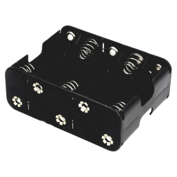 Battery holder for batteries 10 x AA, R6; Nr type of connector 6F22 black color