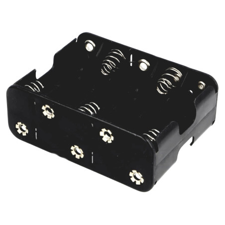 Contenitore porta pile batterie 10 x AA,R6; Nr tipo connettore 6F22 colore nero