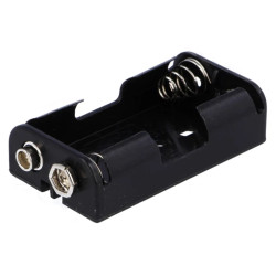 Conteneur pour 2 piles AA, R6, connecteur type 6F22 noir