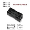 Contenitore porta pile batterie 4 x AAA,R3 nero con conduttori 150mm