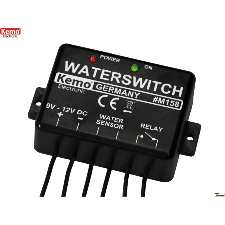 Interruttore presenza acqua o liquidi conduttivi 12V DC con contatto a relè in uscita