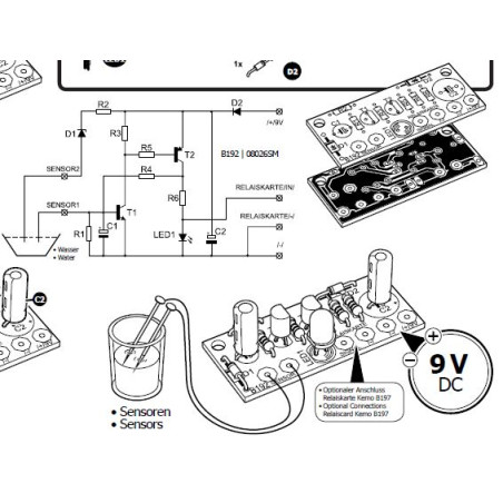 12V DC Wasserstandsensor KIT mit LED Anzeige und Spannungsausgang