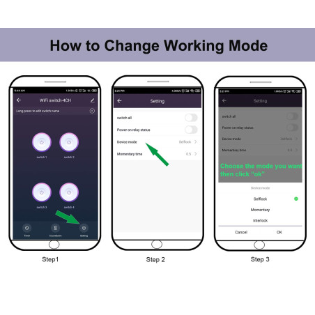 4 relay Wi-Fi switch module with Tuya app compatible with Alexa and Google