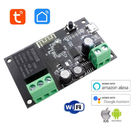 Wi-Fi switch 1 relay with Alexa and Google compatible Tuya app