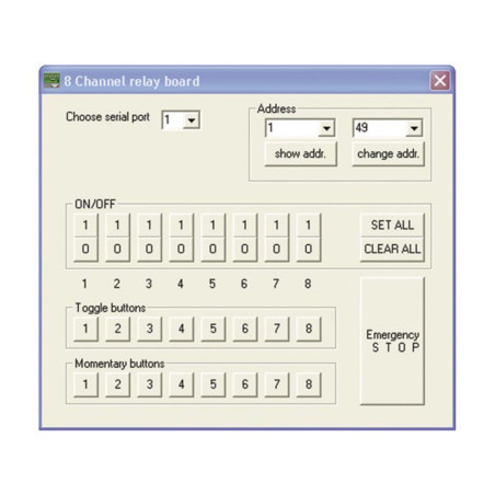 KIT 8 tablero de relés multifunción 5A 230V con entradas digitales y RS232