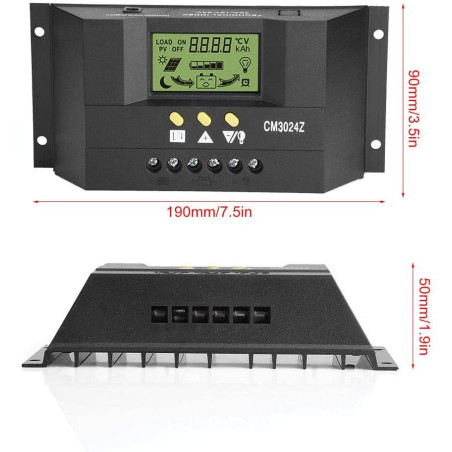 Regolatore di Carica Solare PWM 12/24V 30A