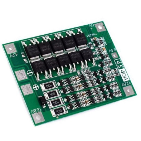 Carte de protection de batterie au lithium 4 séries 16,8 V 40 A avec fonction de réinitialisation automatique.