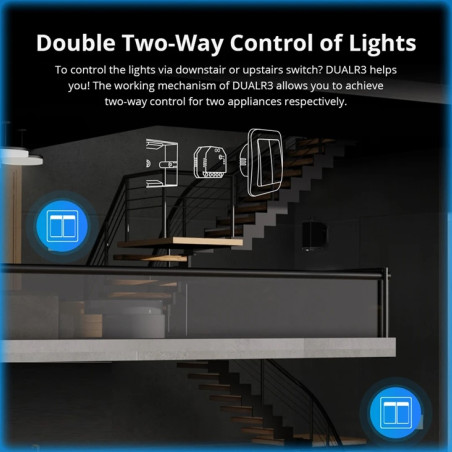 2 contactos 100-240V 10-15A interruptor inteligente inalámbrico Sonoff DIY-DUALR3