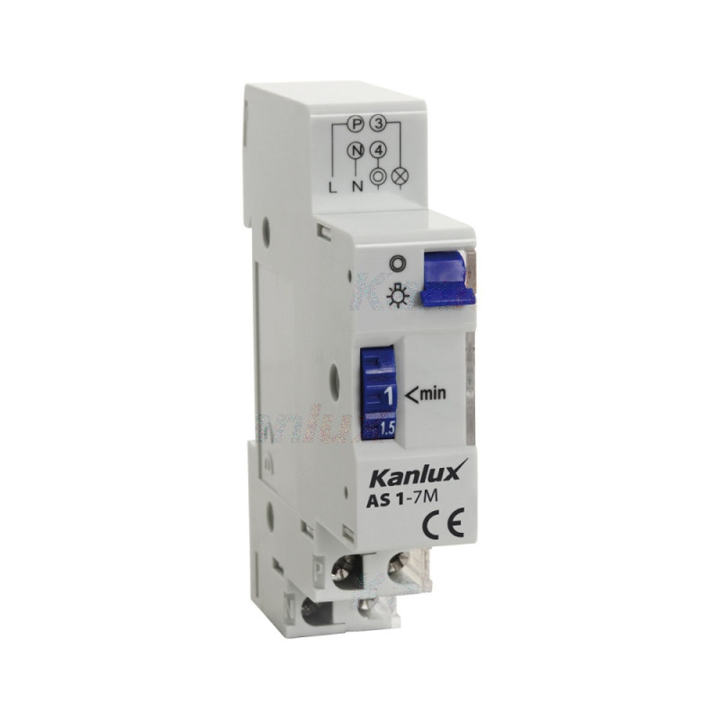 Staircase light timer switch DIN module TH35 AS 1-7M Kanlux