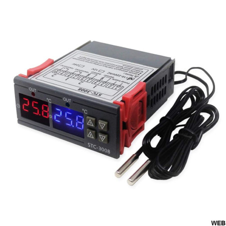 Doppio Termoregolatore STC-3008 110-220V con doppia sonda di temperatura