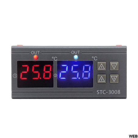 Termorregulador Doble STC-3008 110-220V con doble sonda de temperatura