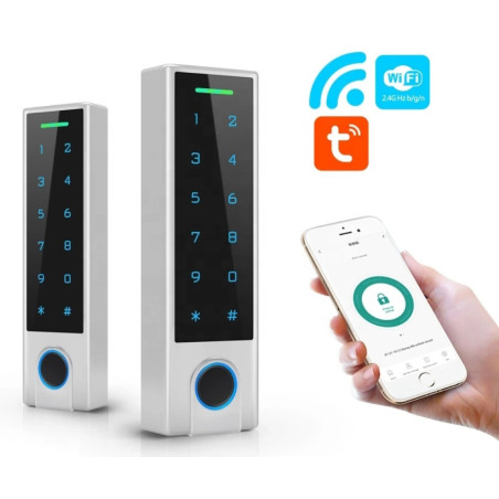 Teclado de control de acceso IP66 Lector biométrico de huellas dactilares RFID WiFi con APP