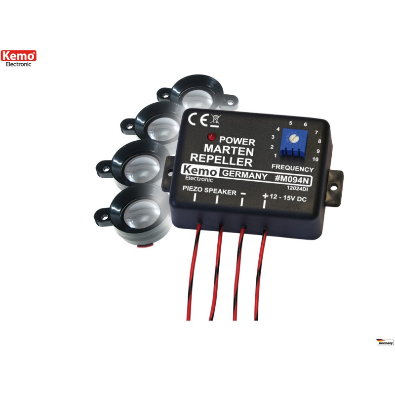 Ultrasonic repellent for small animals, high power, 4 transducers