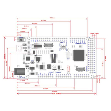 Board con ATMEGA2560 e modulo Wi-Fi SoC ESP8266