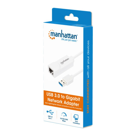 USB 3.0 interface adapter with 1Gbps Ethernet LAN port