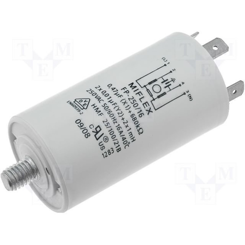 EMI anti-interference mains filter for household appliances 250V 16A