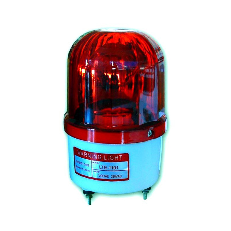 Lampada roteante 360° segnalazione colore ROSSO alimentazione 220V