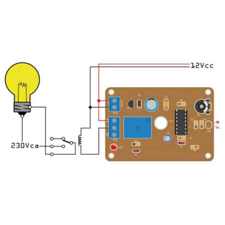 KIT Interruttore crepuscolare 12V con contatto 250V 10A MAX