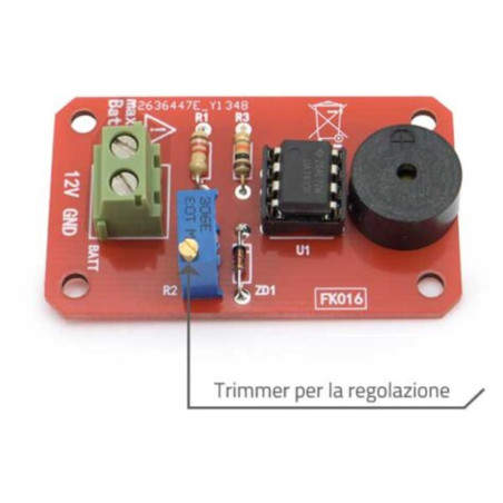 Insufficient charge acoustic warning KIT for 12V batteries